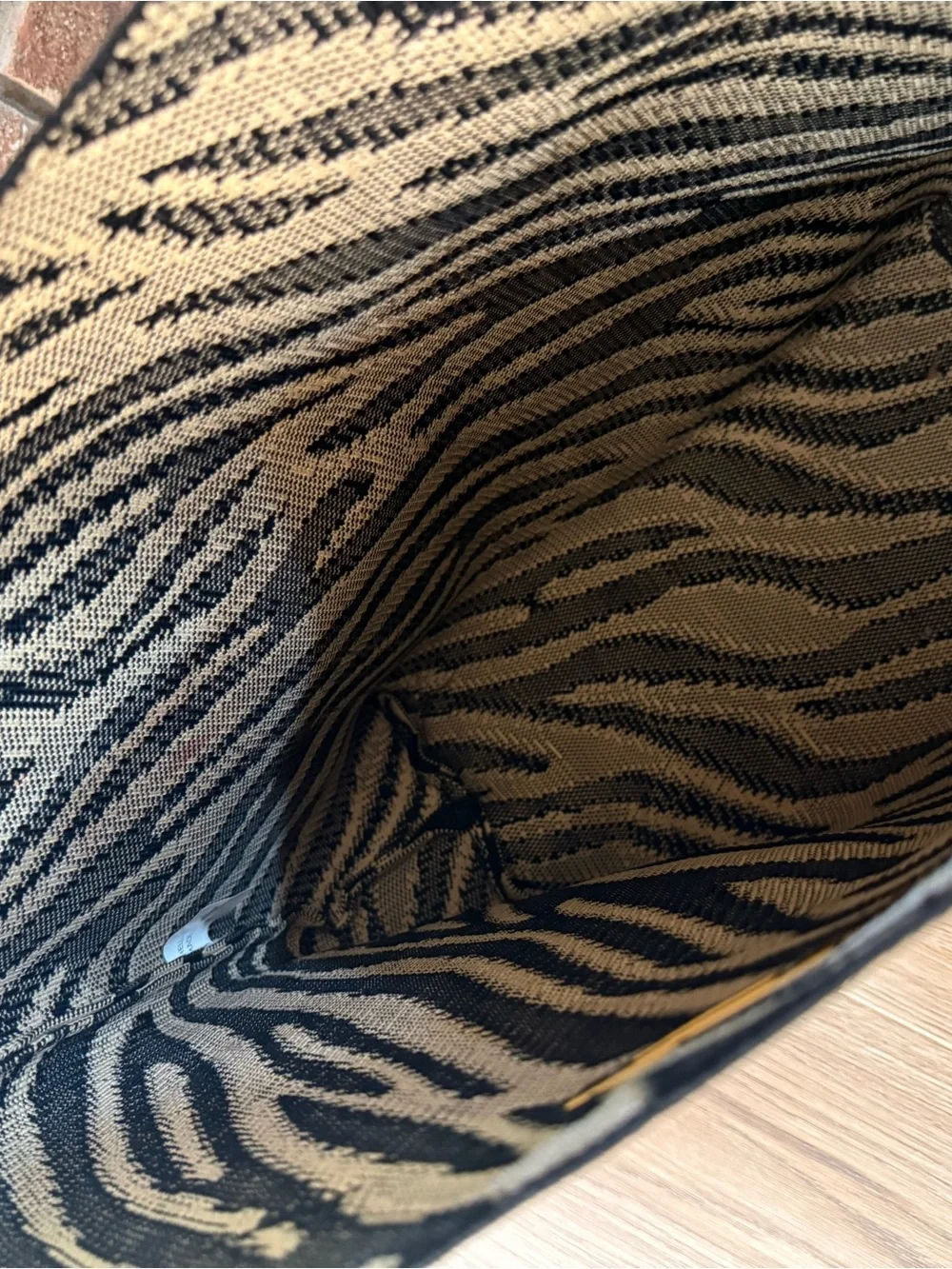 Joy Mangano Black Cream Zebra Knit Tote Bag Large Shopper NWOT